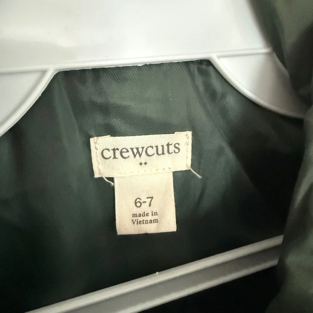 Crewcuts Boys Camo Quilted Vest Size 6-7 Green Gray‎ Full Zip Pockets Casual